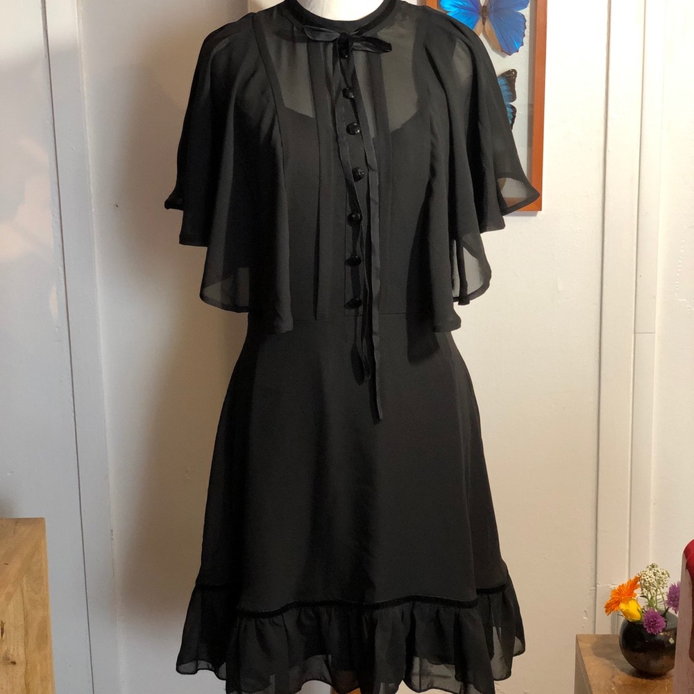 Black Gothic Capelet dress